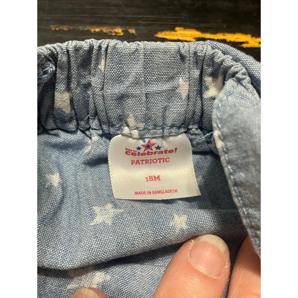Celebrate! Blue Star patriotic 4th 18 month bubble Romper